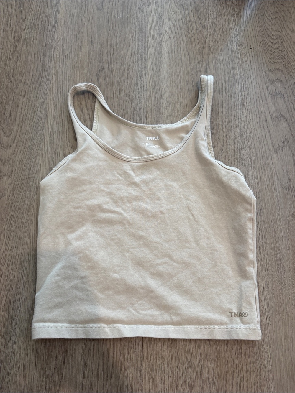 TNA Cream Cropped Tank - Scoop Neck Sleeveless